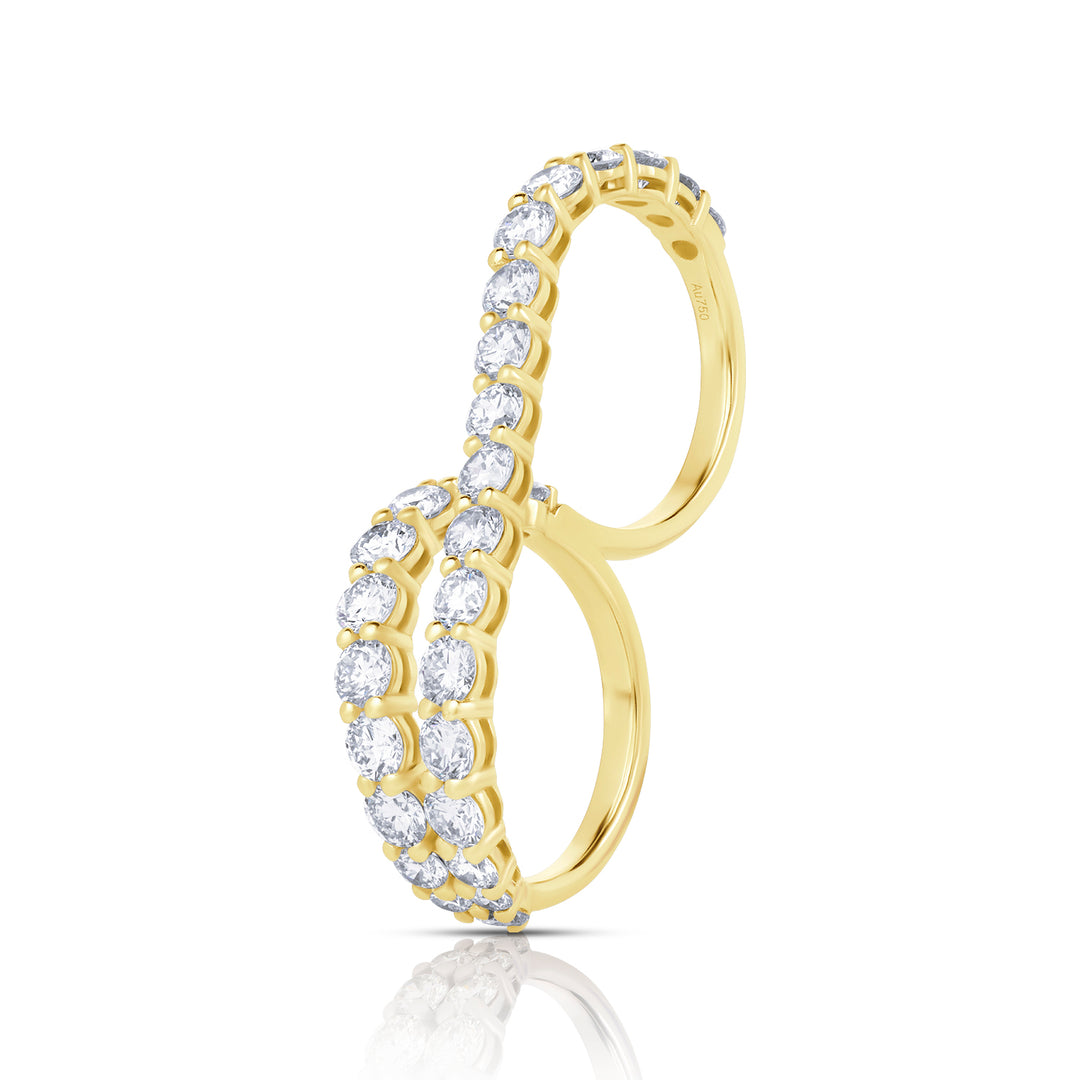 Two Finger Lab Diamond Ring Round