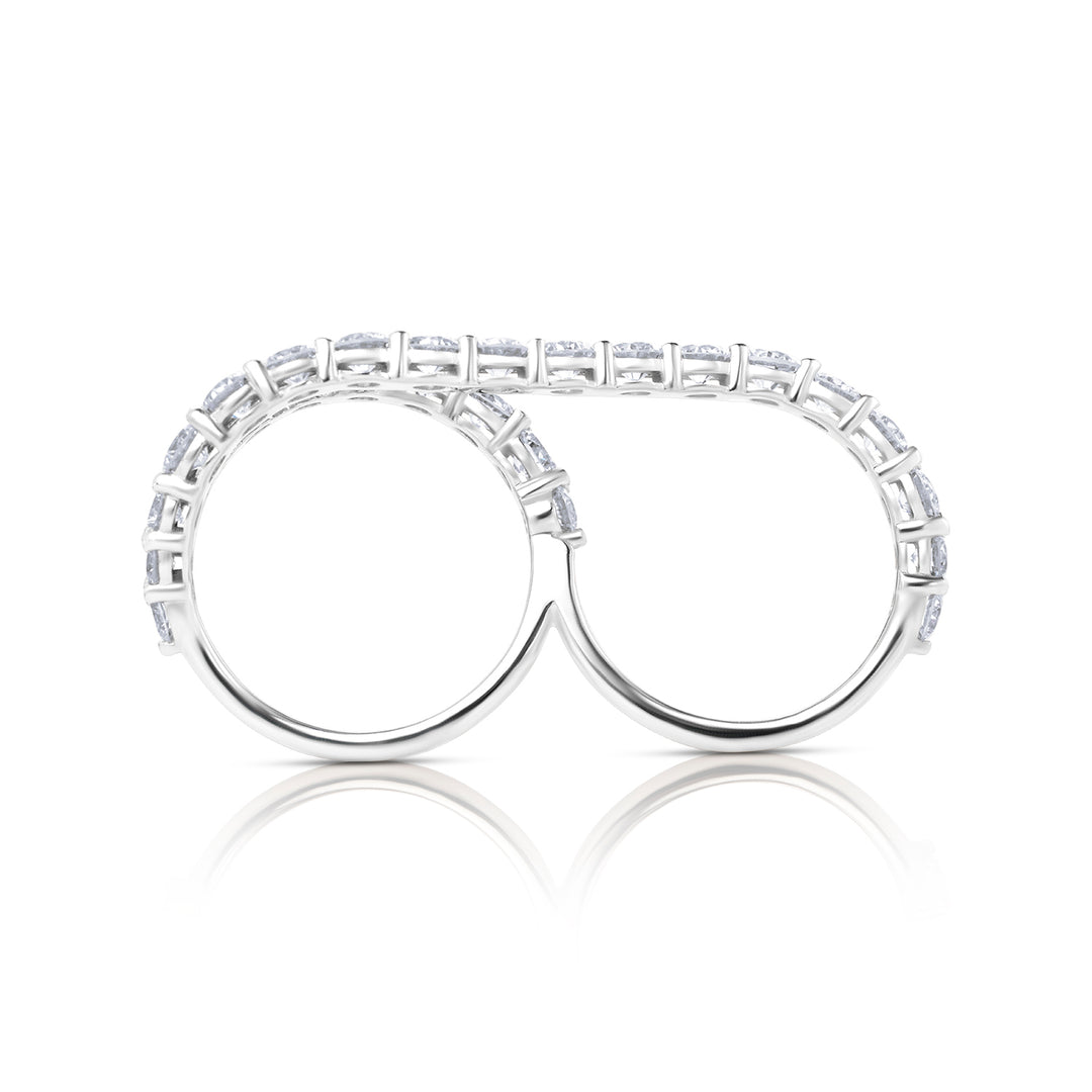 Two Finger Lab Diamond Ring Round