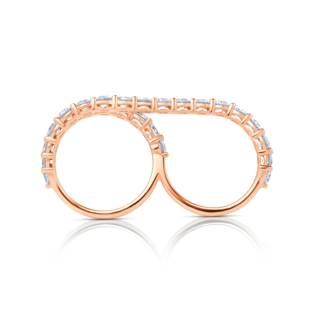 Two Finger Lab Diamond Ring Round