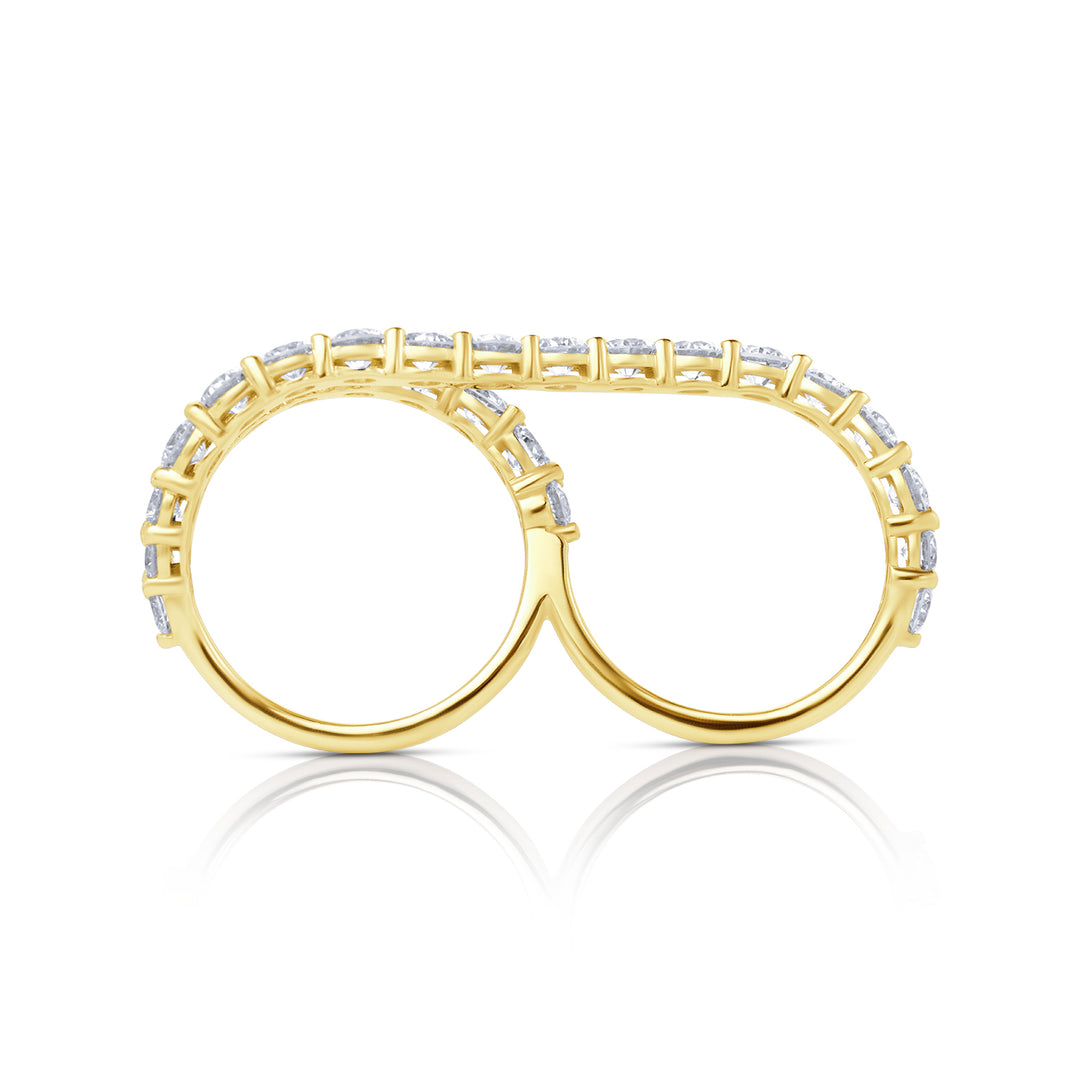 Two Finger Lab Diamond Ring Round
