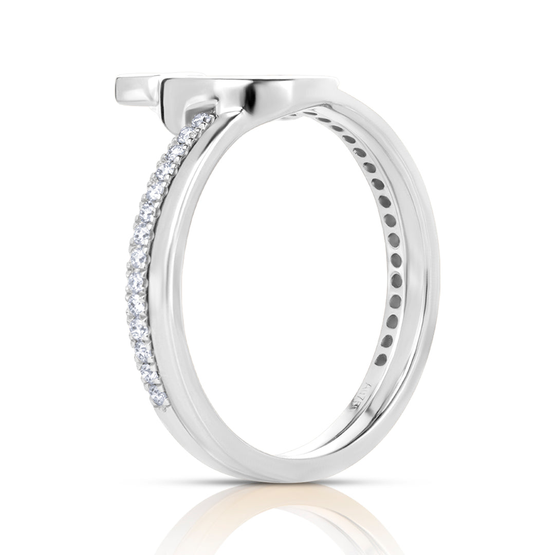 Two Letters Twins Lab Diamond Ring