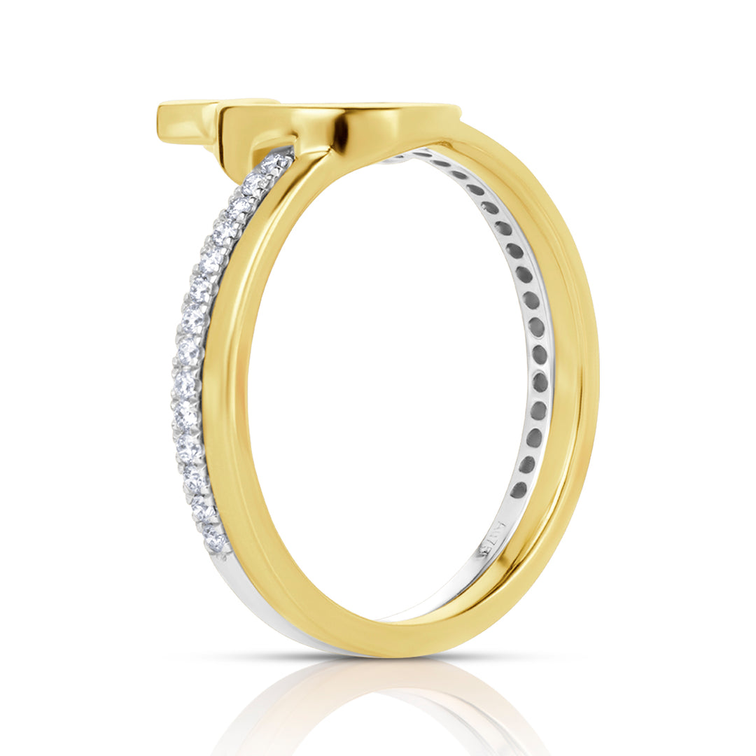 Two Letters Twins Lab Diamond Ring