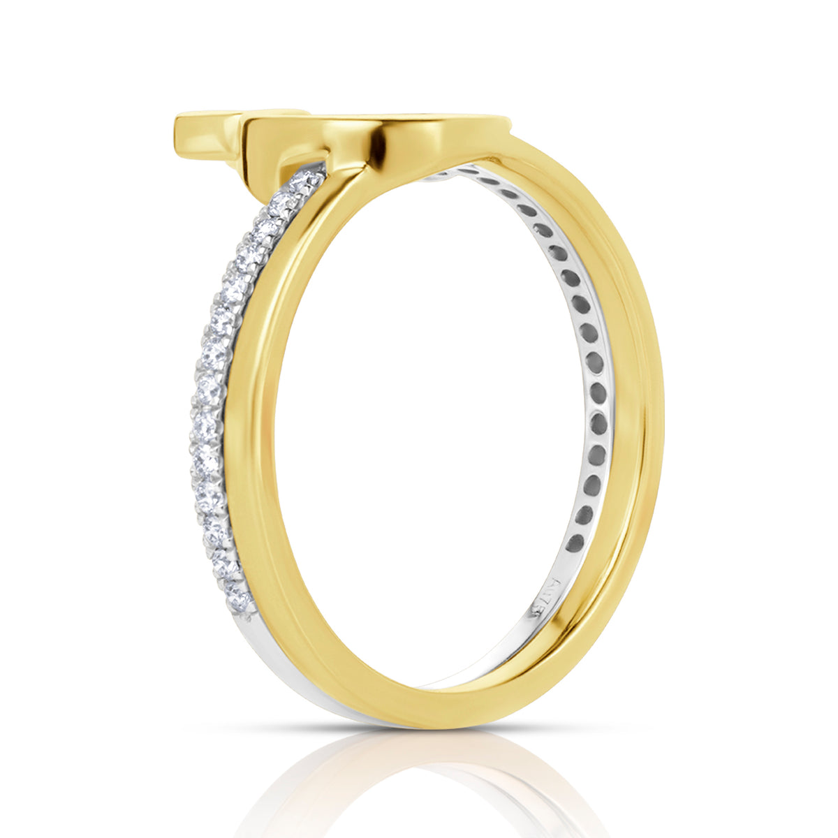 Two letters twins lab diamond ring
