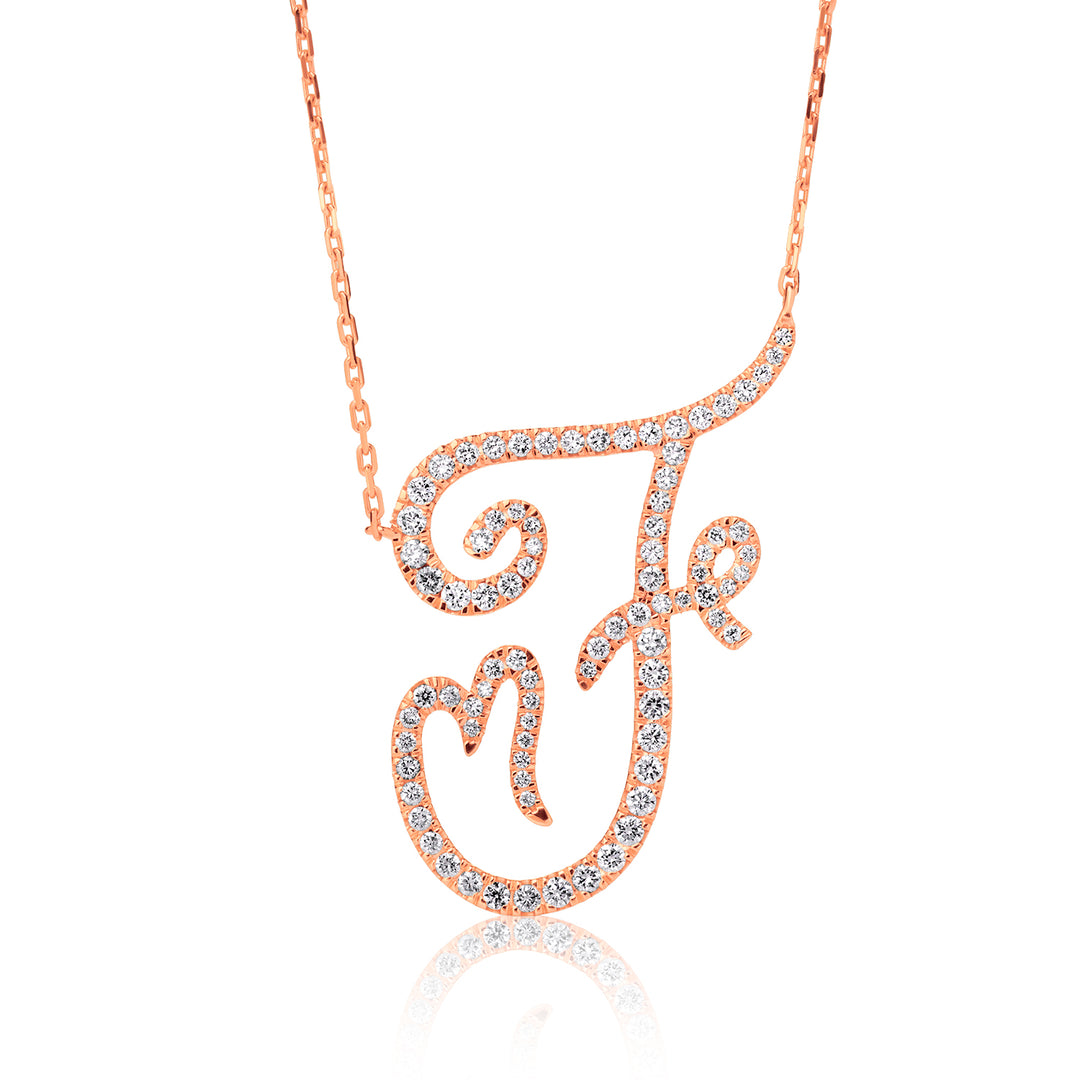 English Letter Lab Diamond Necklace