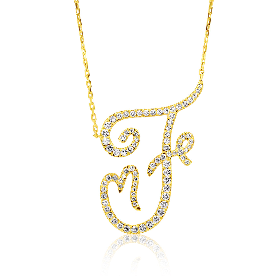 English Letter Lab Diamond Necklace