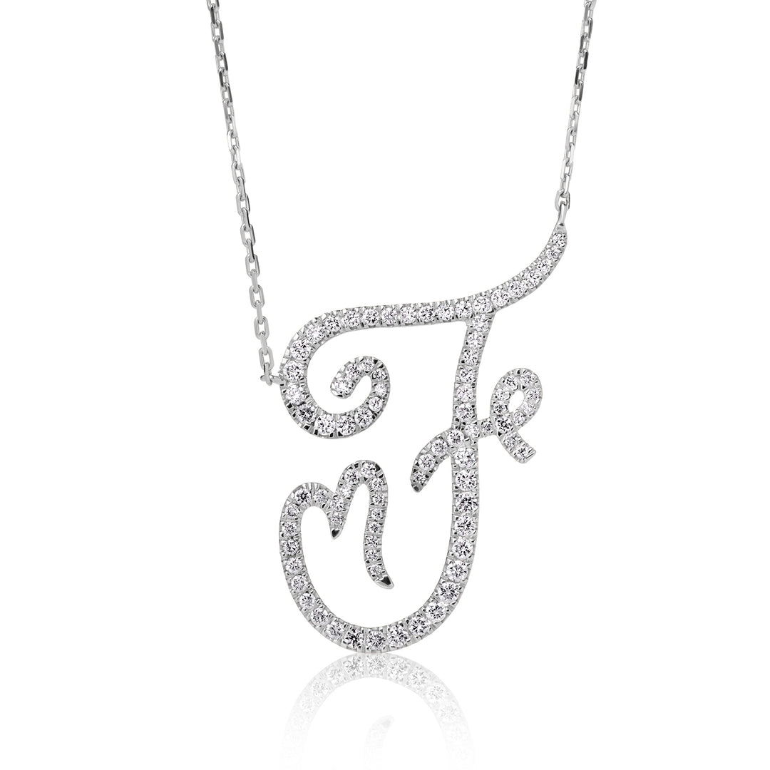 English Letter Lab Diamond Necklace