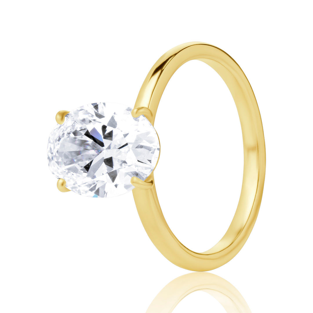 Three-Piece Lab Diamond Ring Oval with Round and Marquise