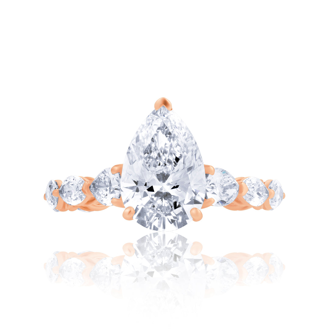 Special Lab Diamond Ring Pear with Marquise