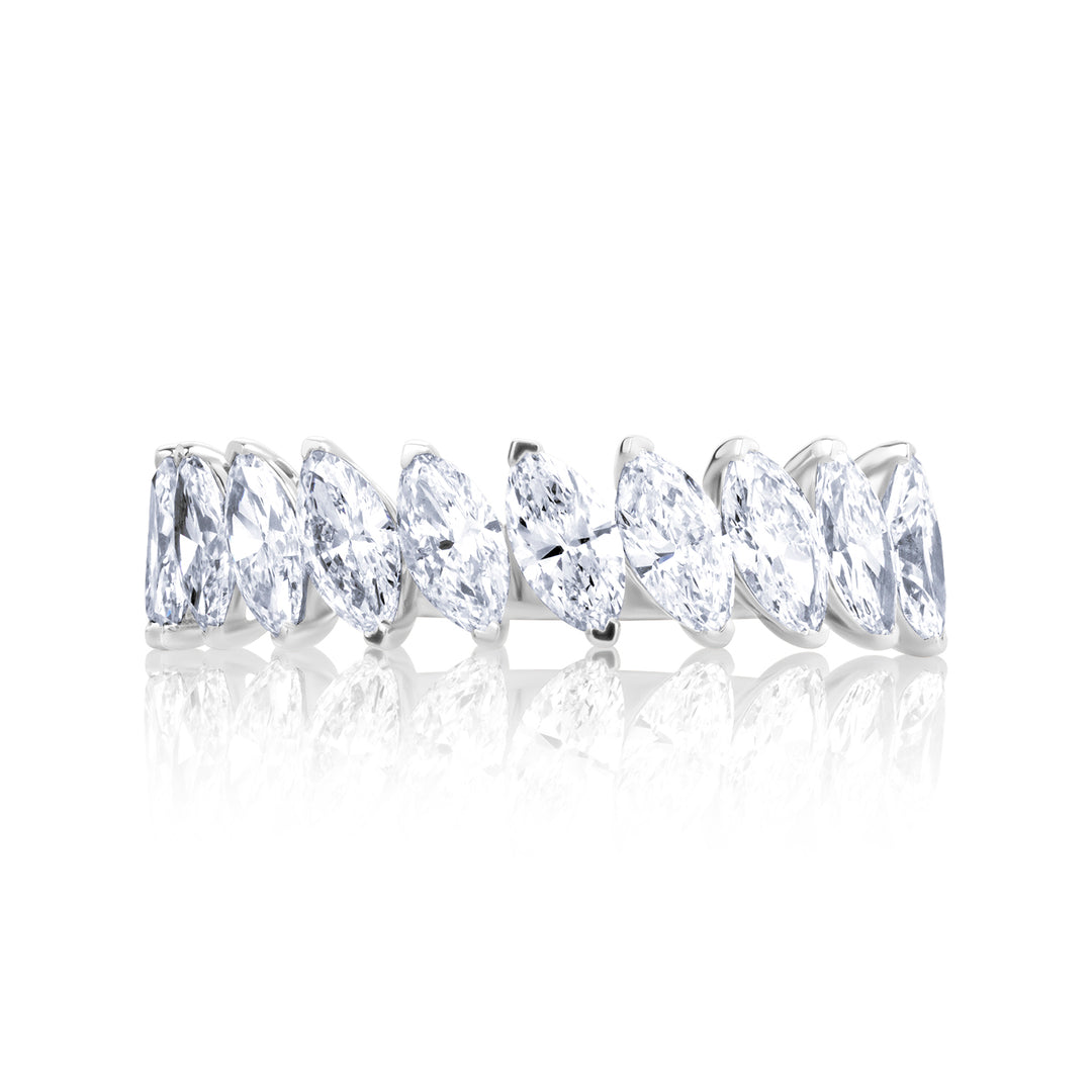 Half Eternity Lab Diamond Ring Marquise