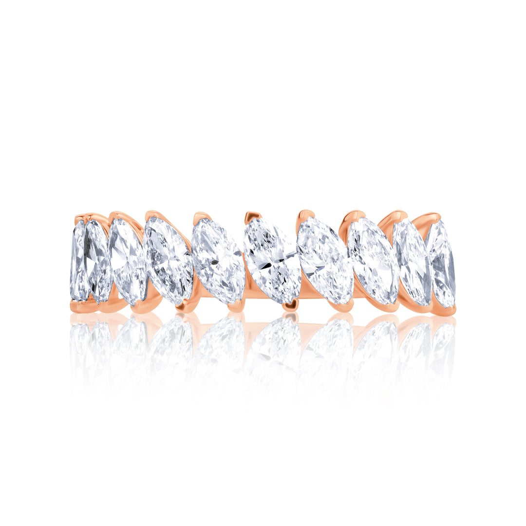 Half Eternity Lab Diamond Ring Marquise