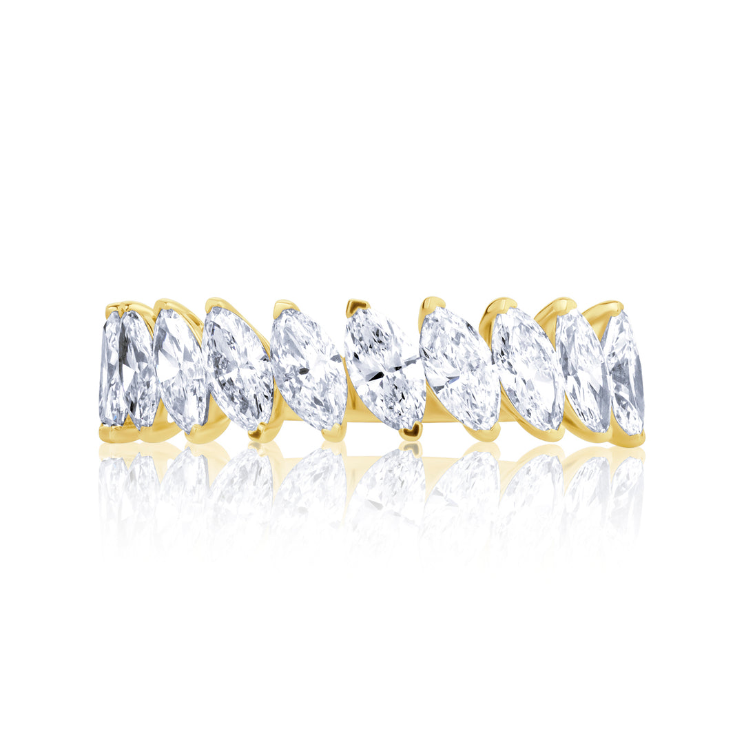 Half Eternity Lab Diamond Ring Marquise