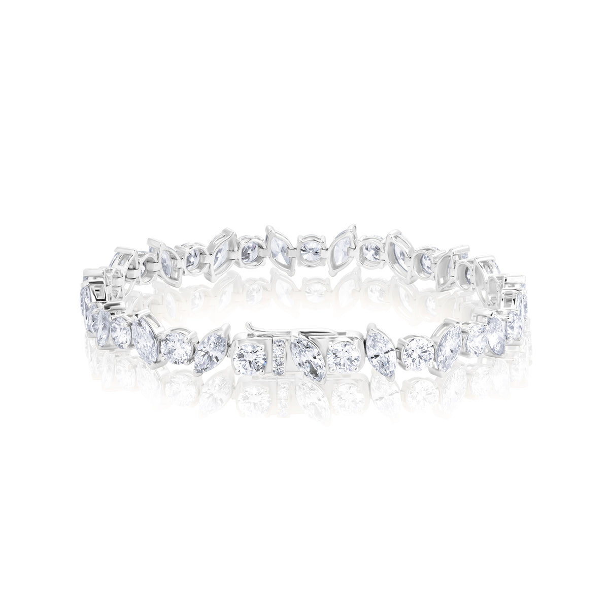 Tennis lab diamond bracelet round and marquise