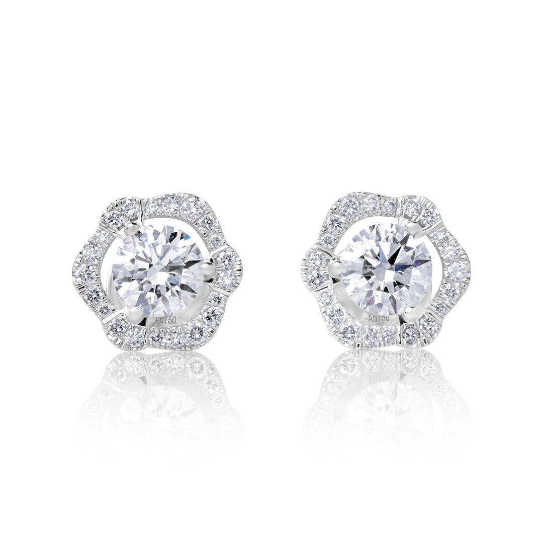 Special Stud Lab Diamond Earrings Round
