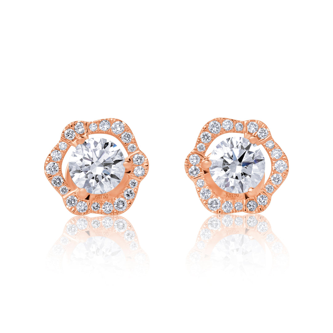 Special Stud Lab Diamond Earrings Round