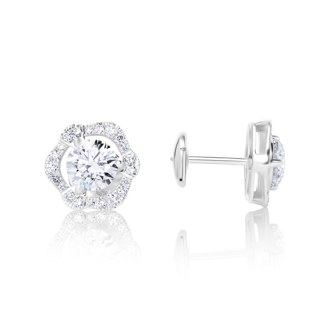 Special Stud Lab Diamond Earrings Round