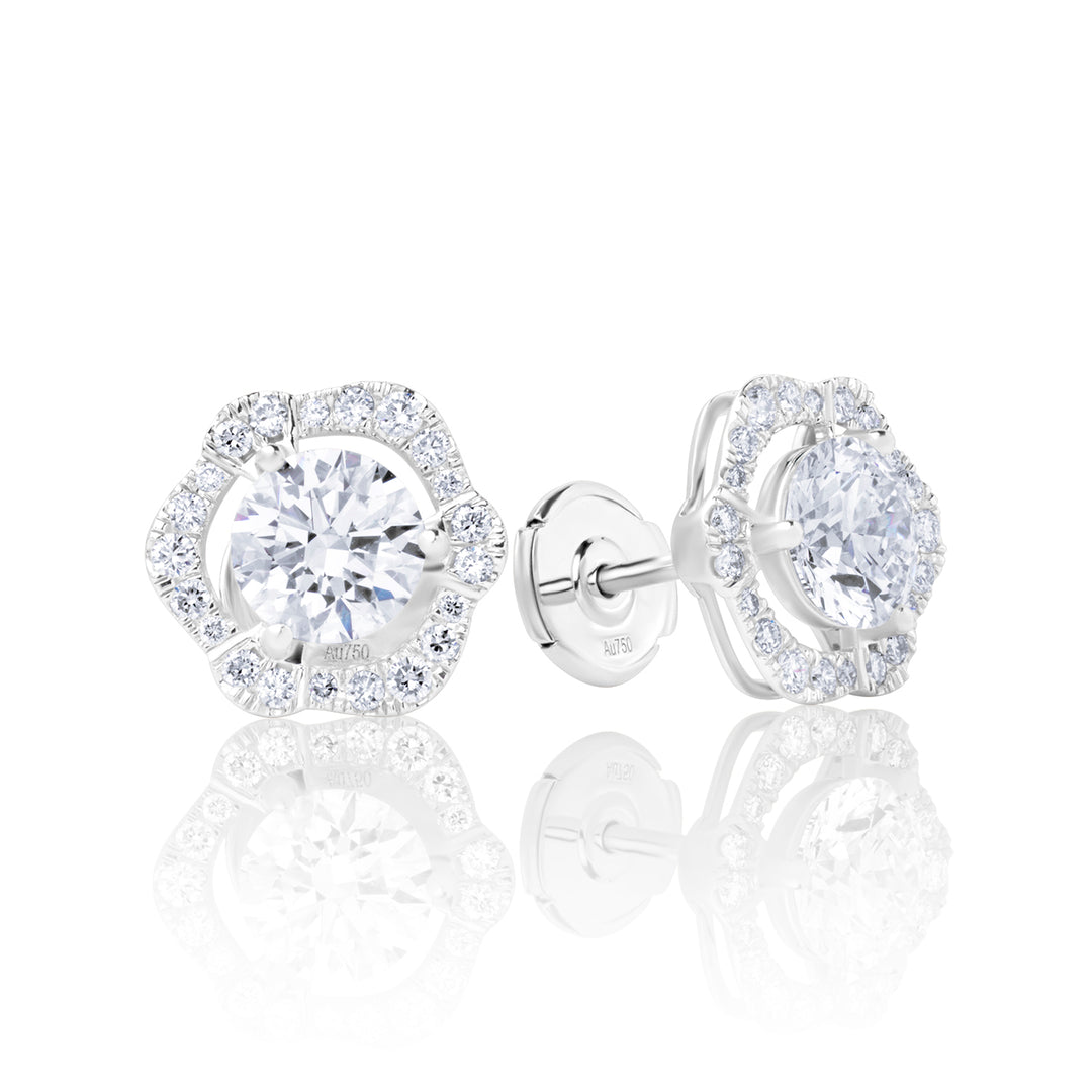 Special Stud Lab Diamond Earrings Round