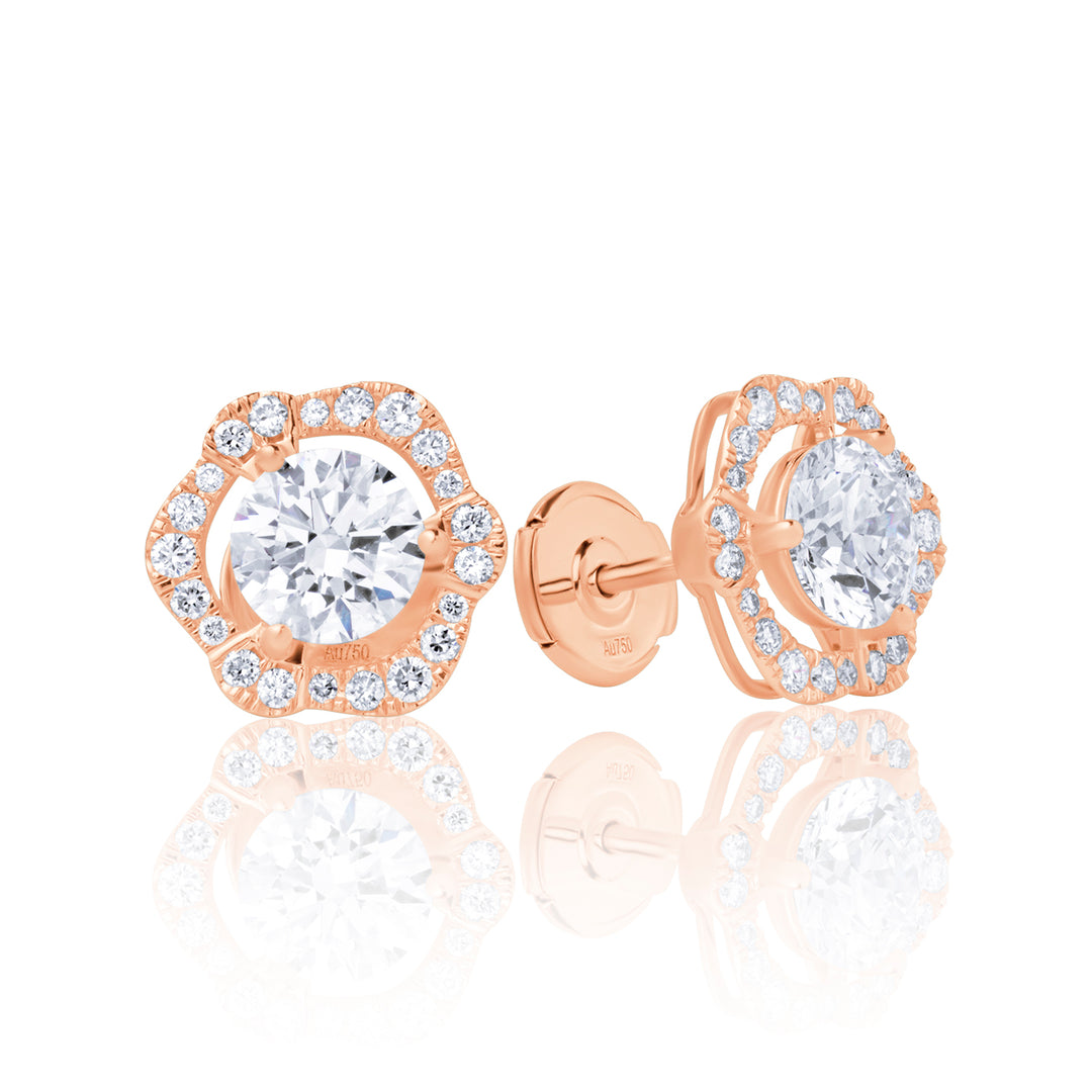 Special Stud Lab Diamond Earrings Round