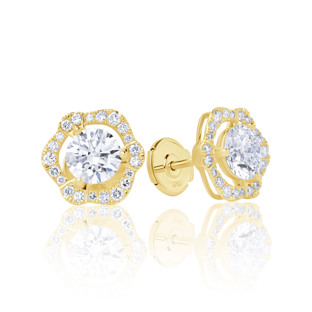 Special Stud Lab Diamond Earrings Round