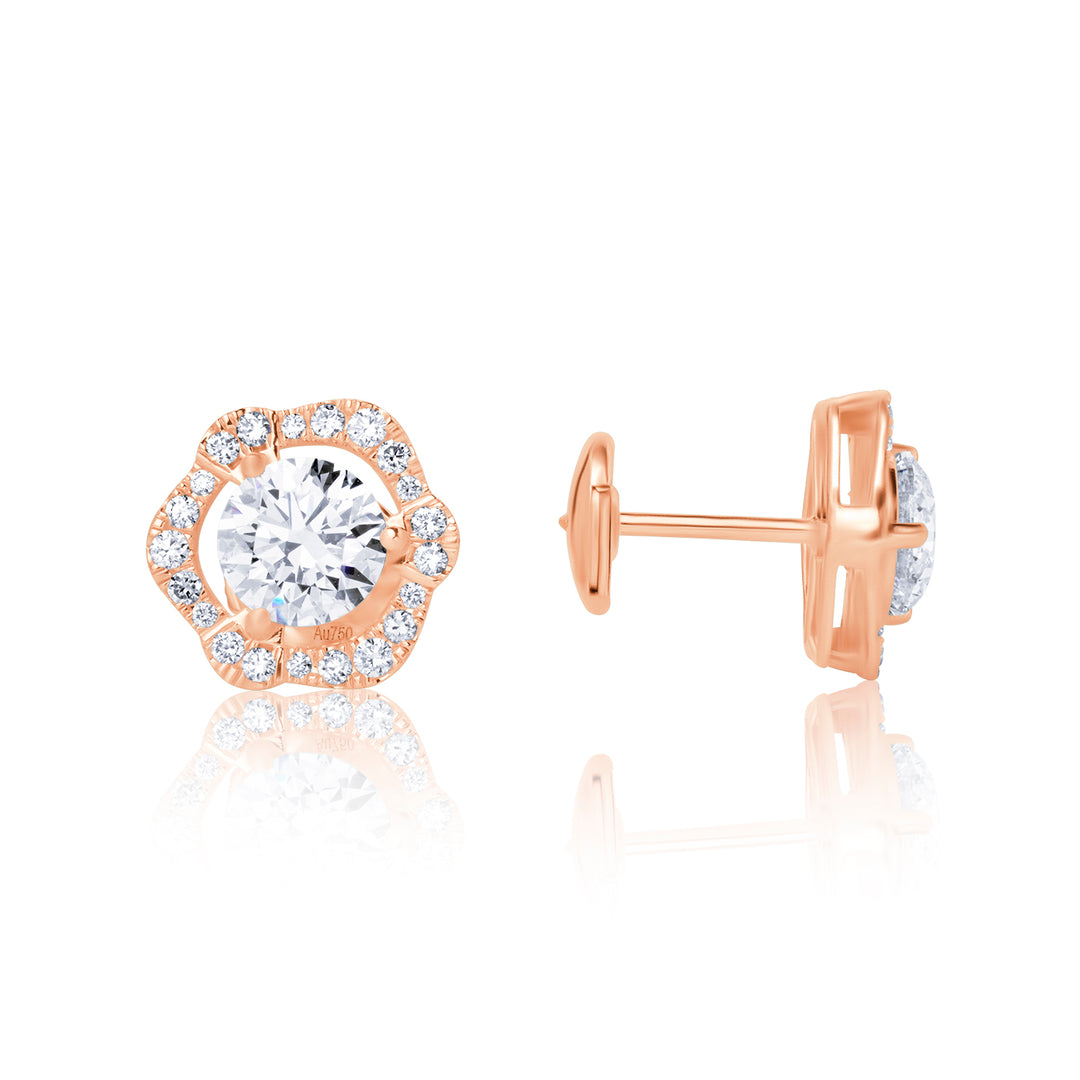 Special Stud Lab Diamond Earrings Round