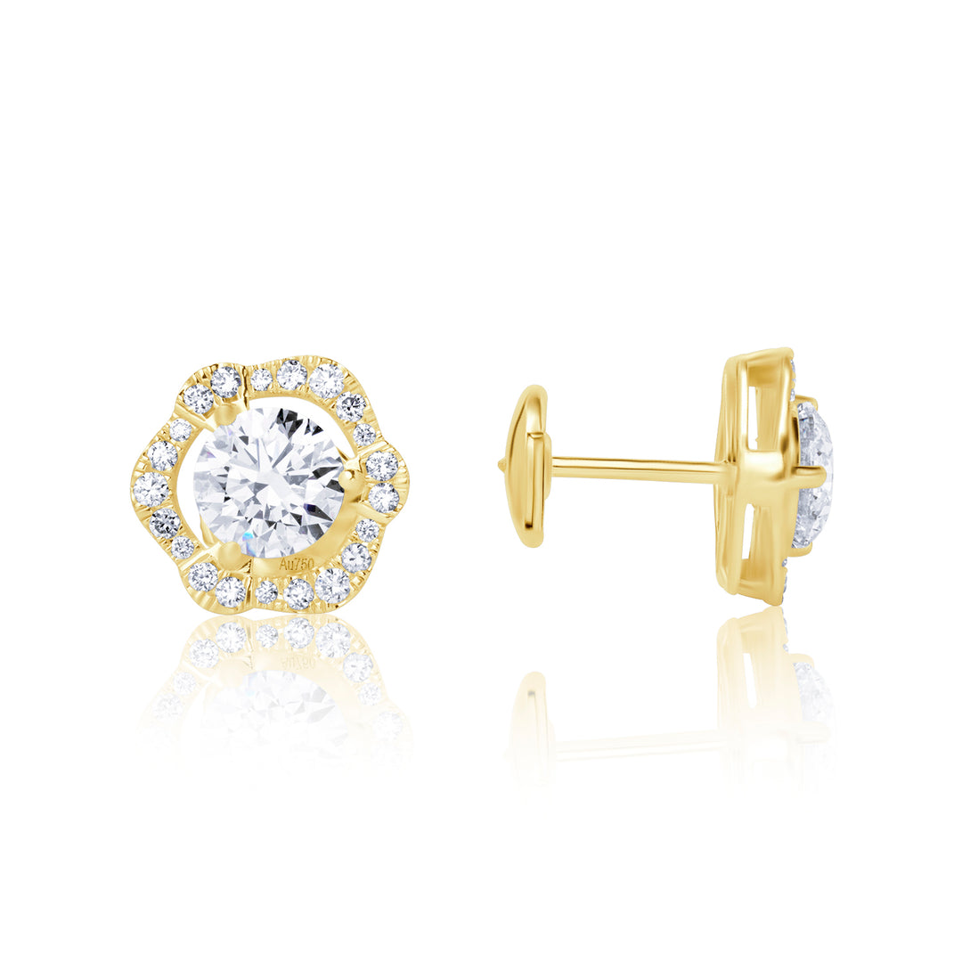 Special Stud Lab Diamond Earrings Round