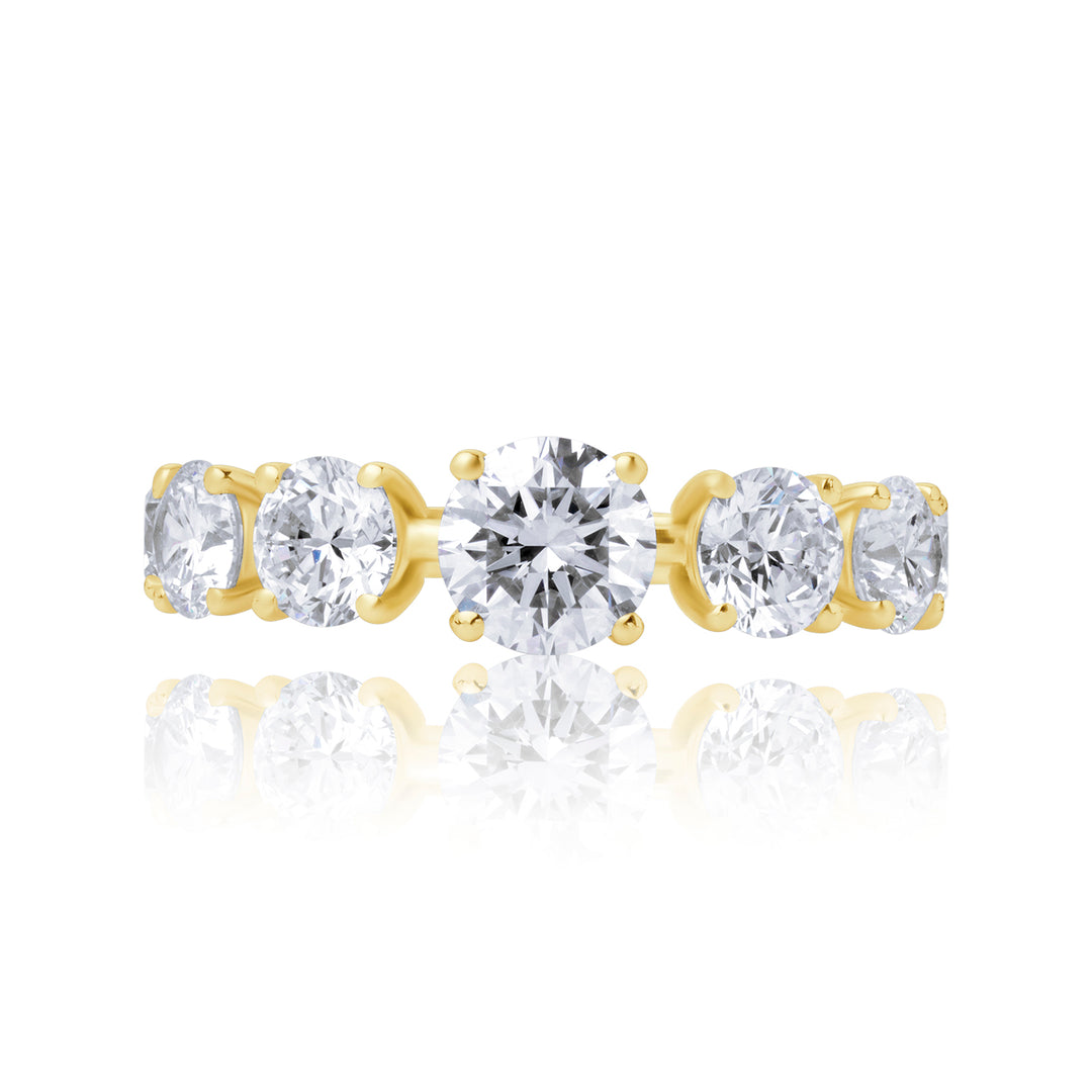 Graduated Tennis Lab Diamond Ring Round