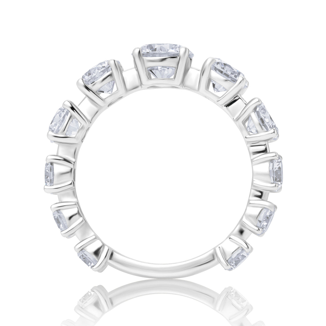 Graduated Tennis Lab Diamond Ring Round
