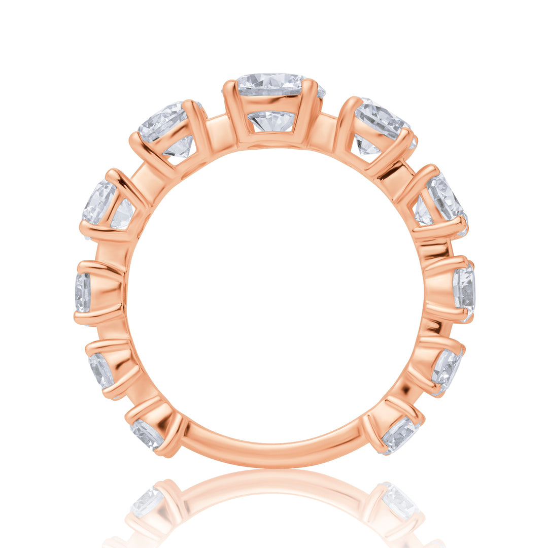 Graduated Tennis Lab Diamond Ring Round
