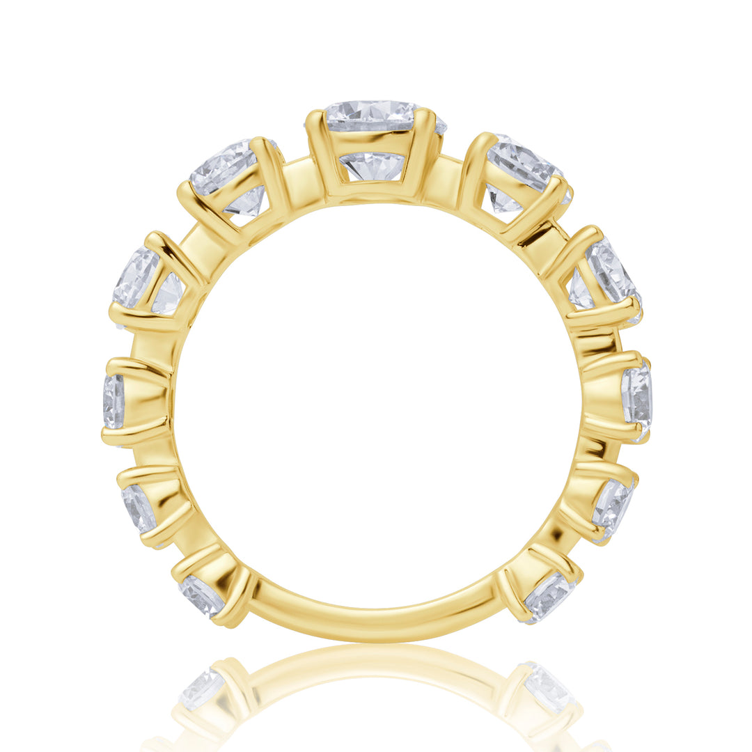 Graduated Tennis Lab Diamond Ring Round