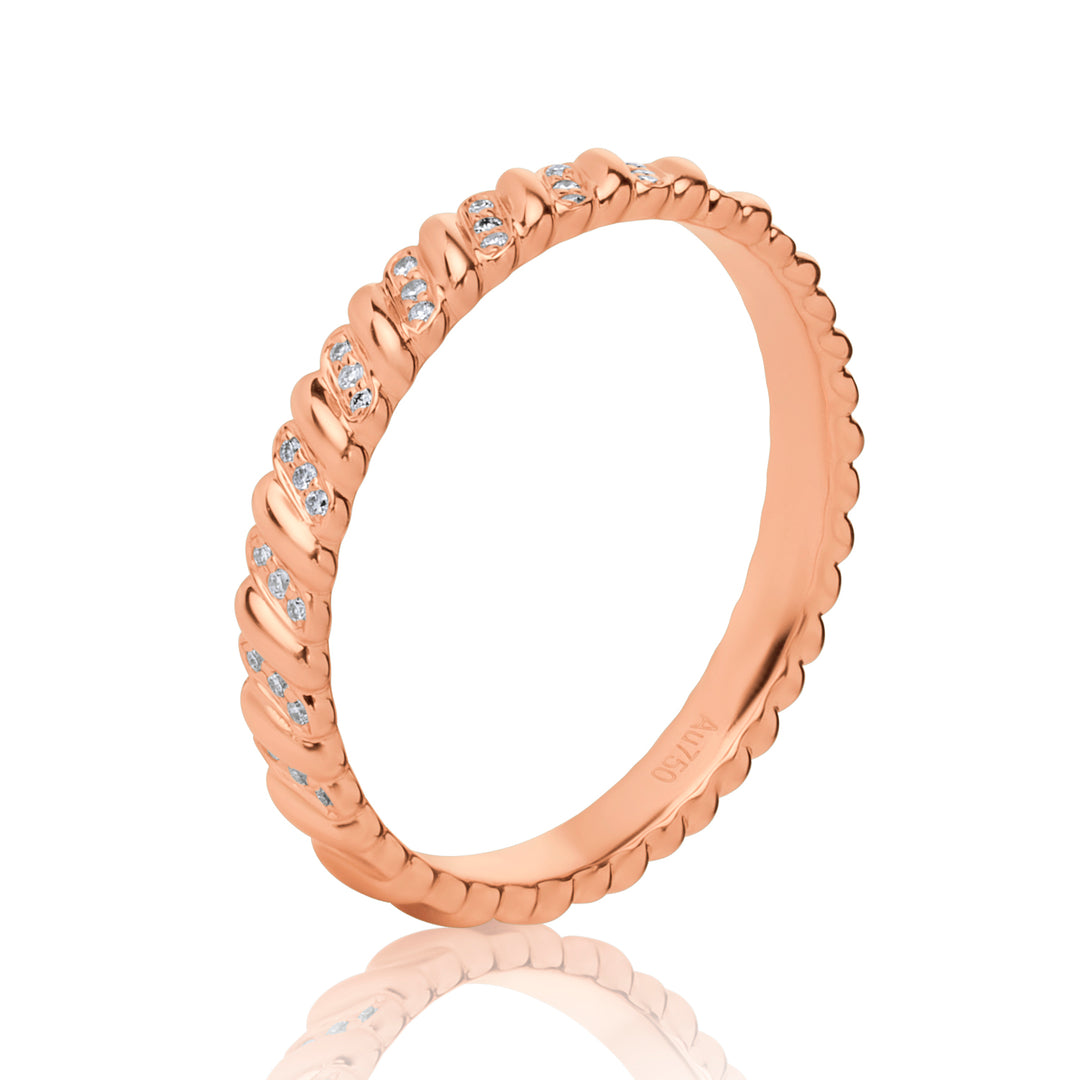 Spiral Lab Diamond Ring Round