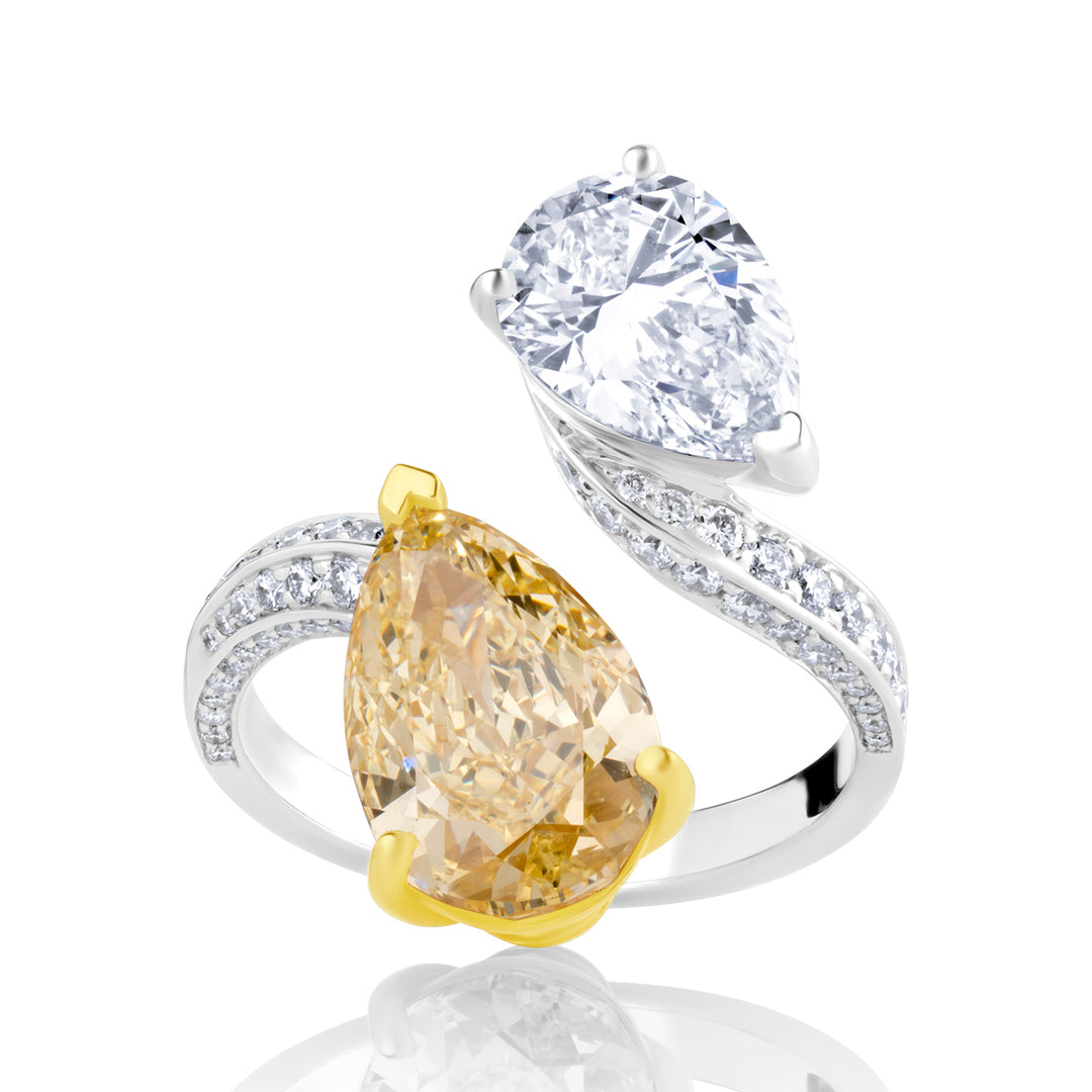 Open Lab Diamond Ring Fancy Pear