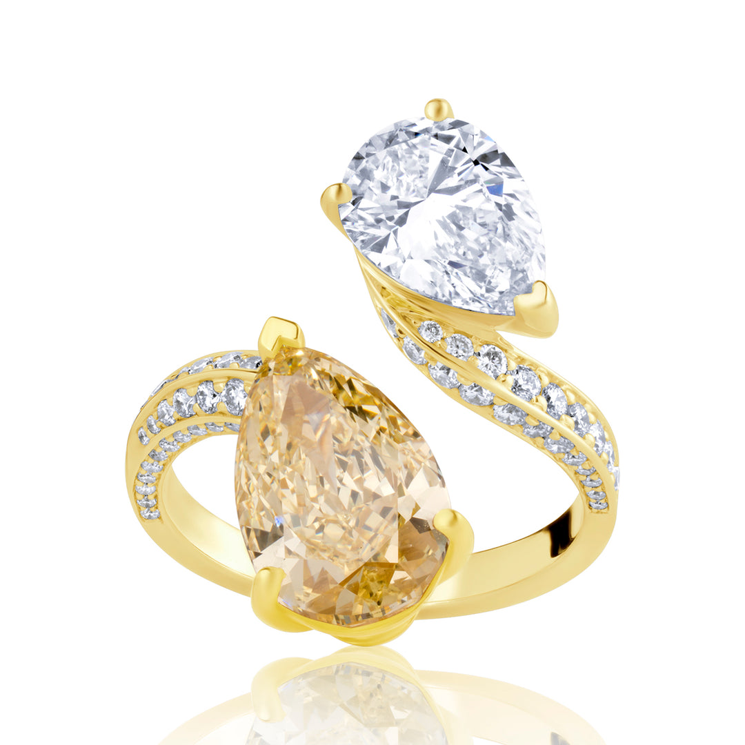 Open Lab Diamond Ring Fancy Pear