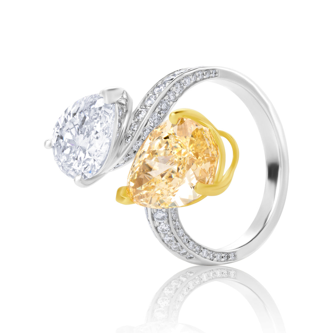 Open Lab Diamond Ring Fancy Pear