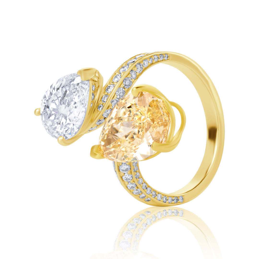 Open Lab Diamond Ring Fancy Pear