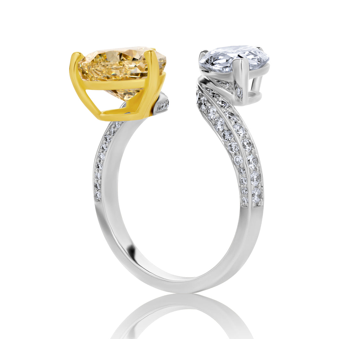 Open Lab Diamond Ring Fancy Pear