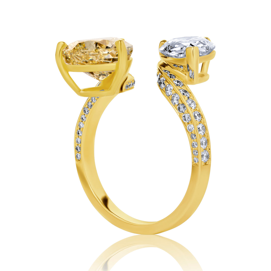 Open Lab Diamond Ring Fancy Pear