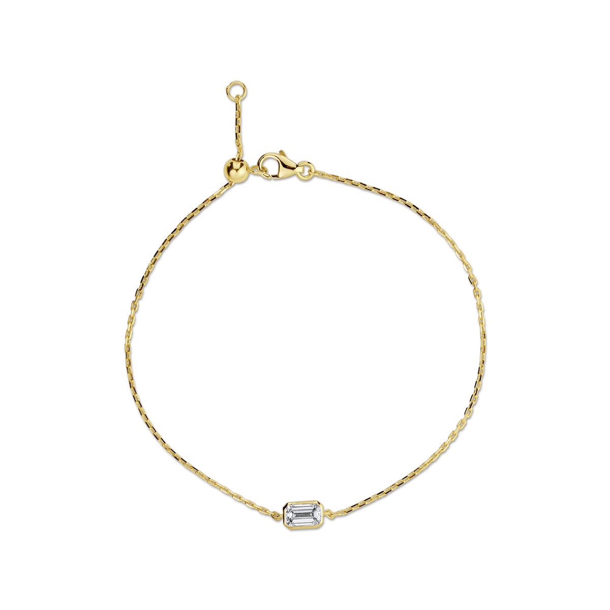Solitaire lab diamond bracelet bezel setting emerald