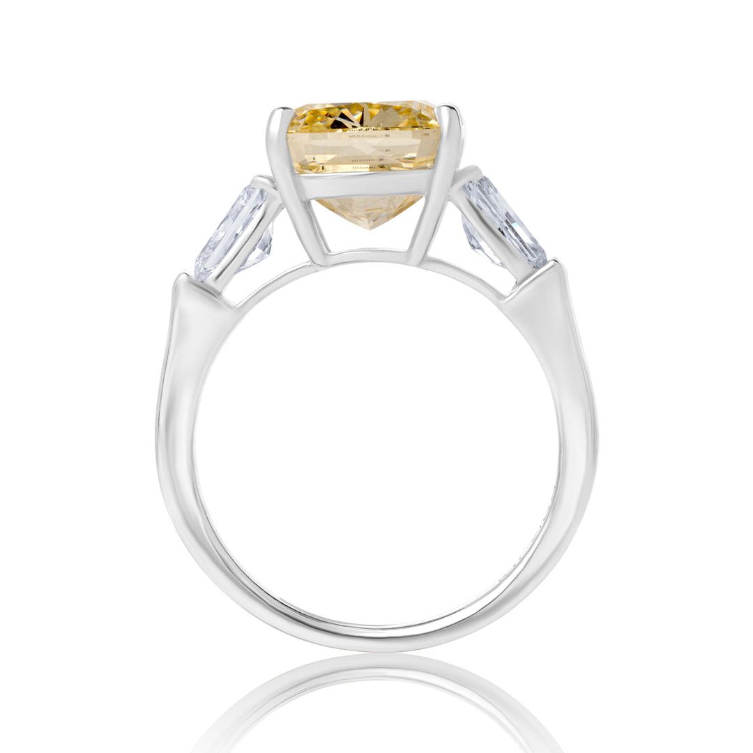 Three Stone Lab Diamond Ring Fancy Radiant with Radiant