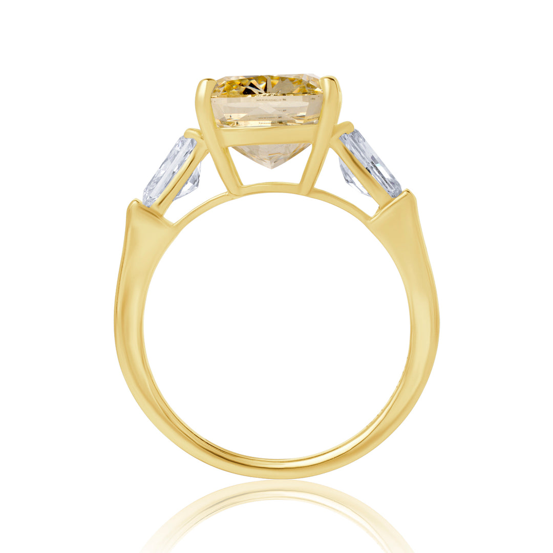 Three Stone Lab Diamond Ring Fancy Radiant with Radiant