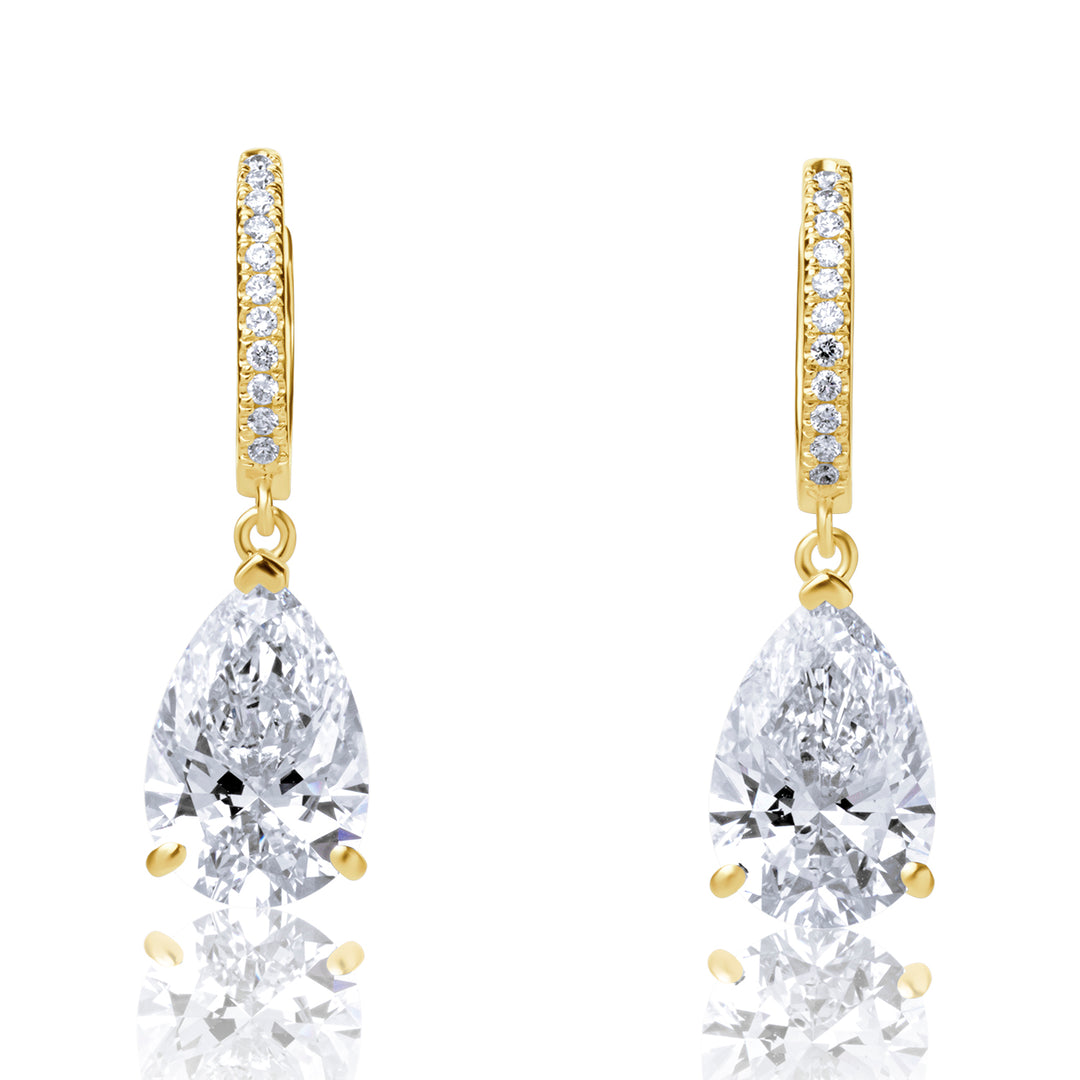 Hoop Drop Lab Diamond Earrings Pear with Round