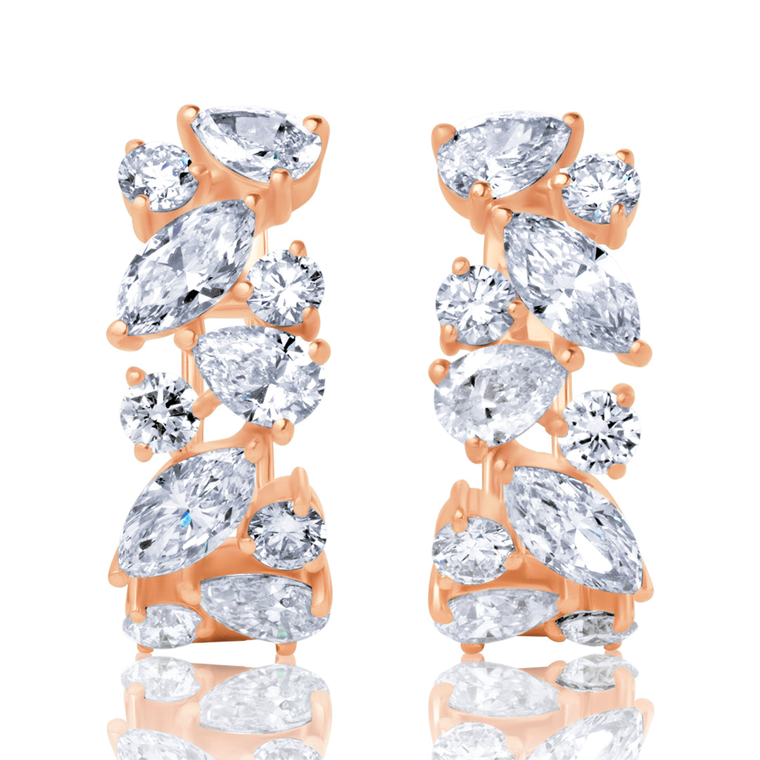 Leverback Lab Diamond Earrings Multi-Shape