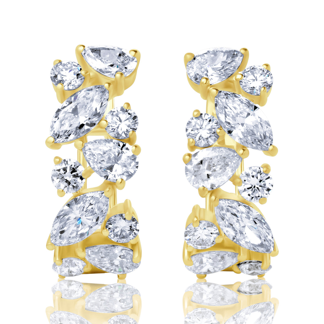 Leverback Lab Diamond Earrings Multi-Shape