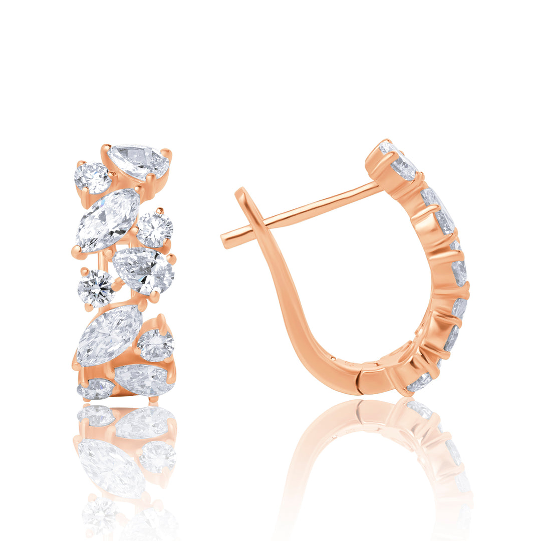 Leverback Lab Diamond Earrings Multi-Shape