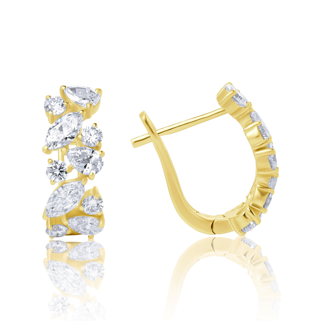 Leverback Lab Diamond Earrings Multi-Shape