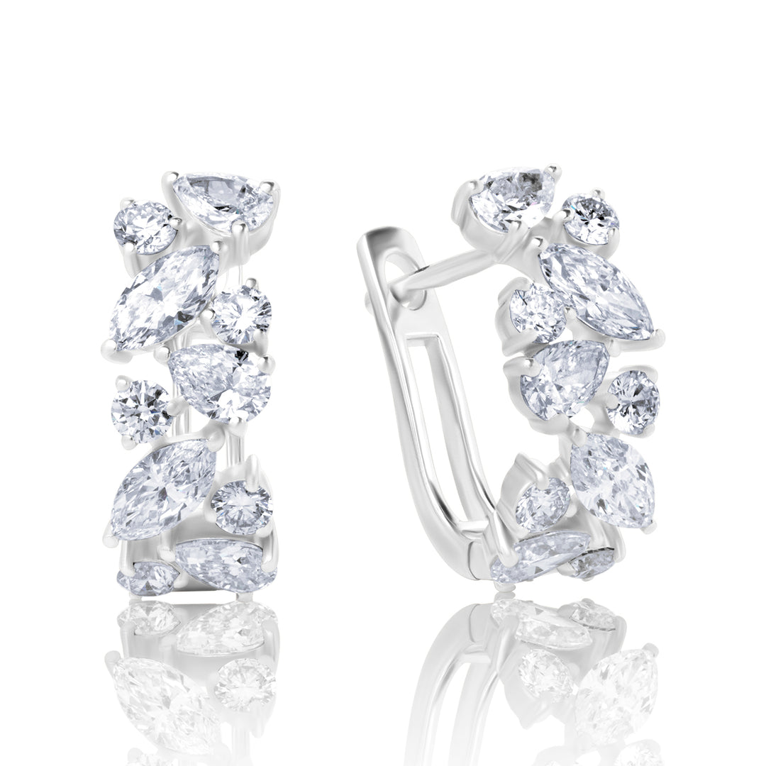 Leverback Lab Diamond Earrings Multi-Shape