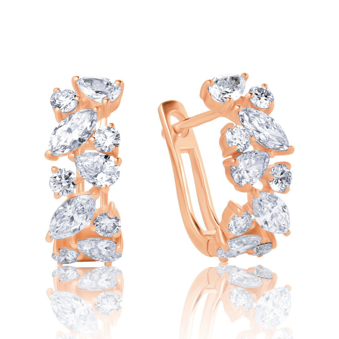 Leverback Lab Diamond Earrings Multi-Shape