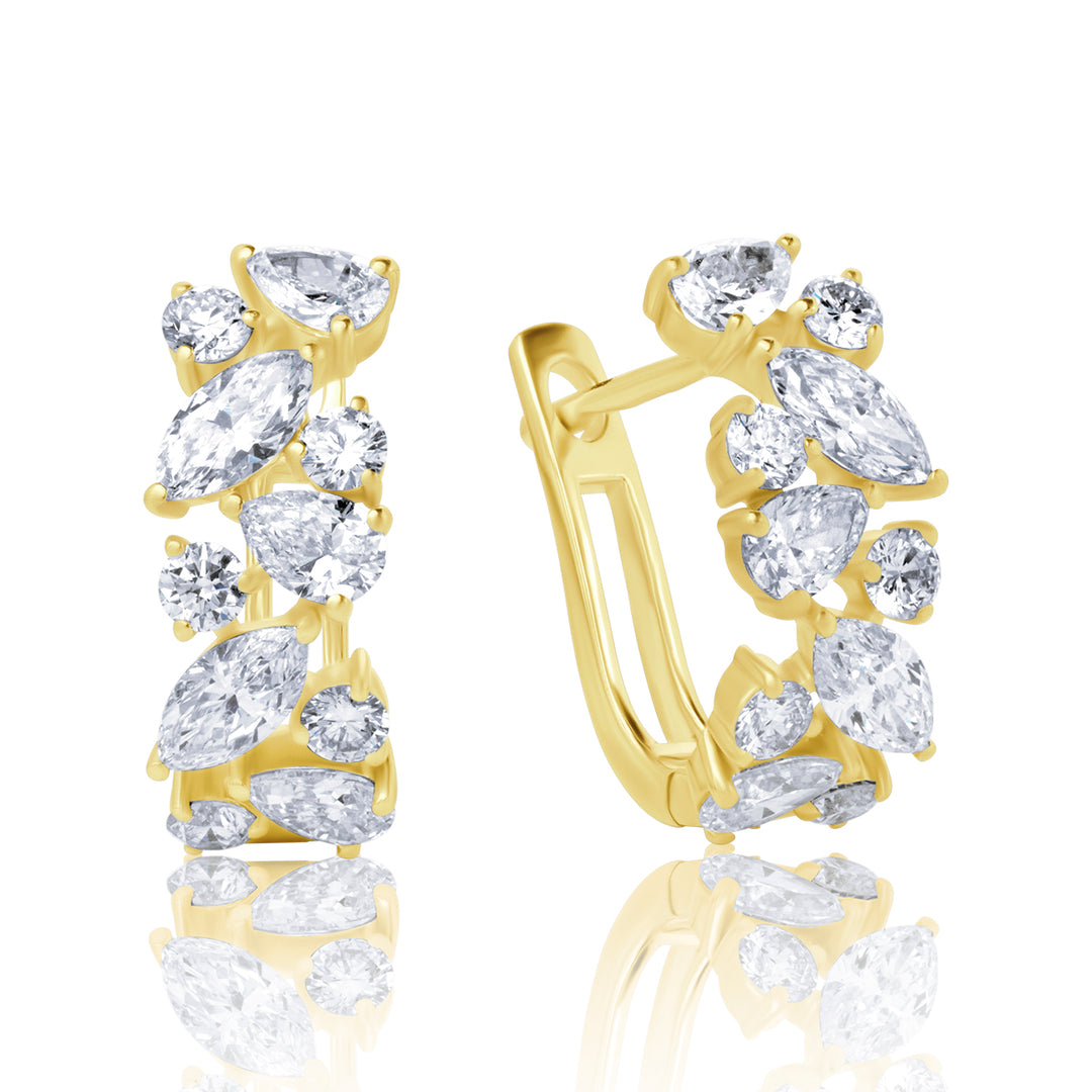 Leverback Lab Diamond Earrings Multi-Shape