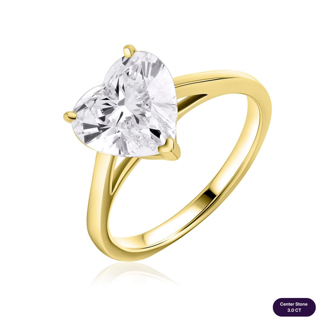Solitaire Lab Diamond Ring Heart