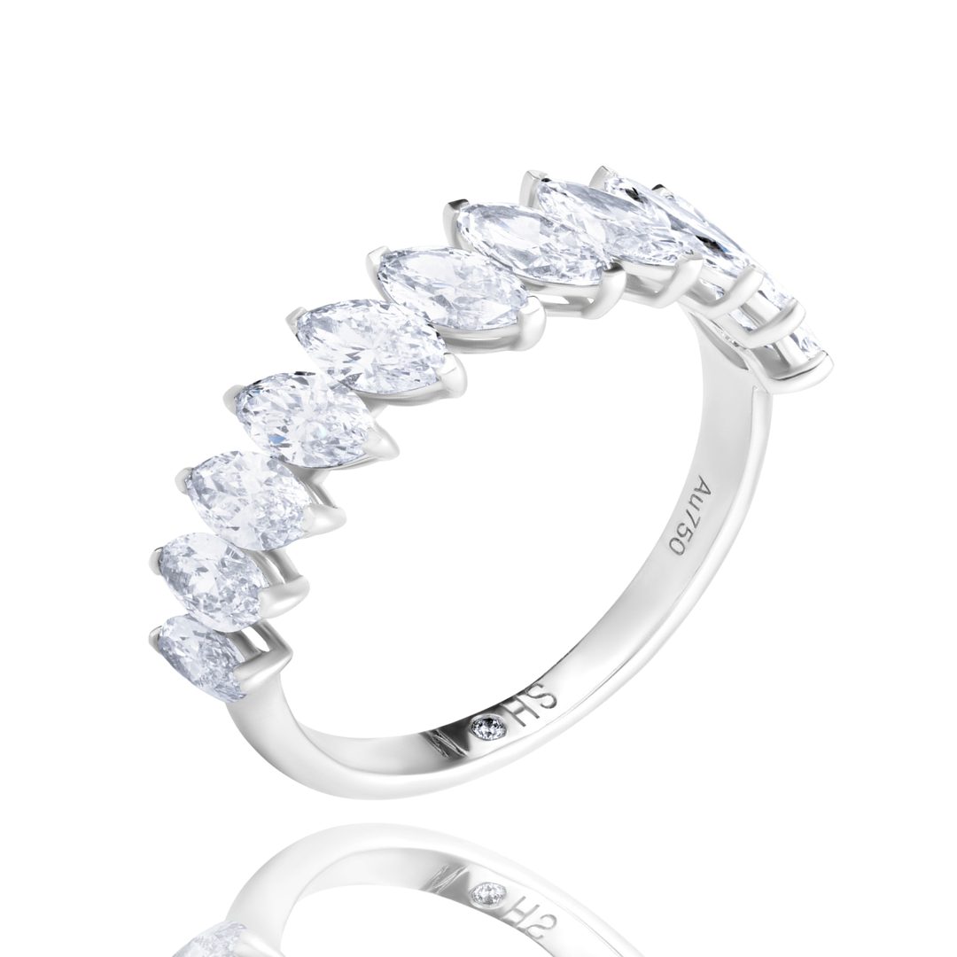 Half Eternity Lab Diamond Ring Marquise