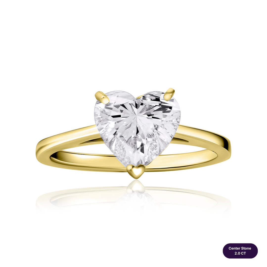 Solitaire Lab Diamond Ring Heart