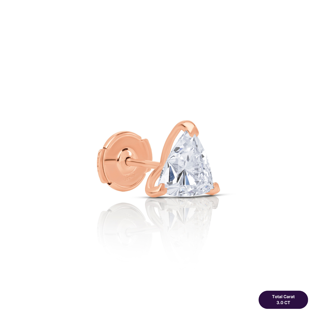 Solitaire Stud Lab Diamond Earrings Trilliant